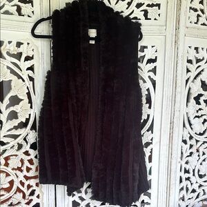 Chico's Burgundy Faux Fur Vest